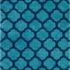 Well Woven Zoe Light Blue Modern Trellis Rug