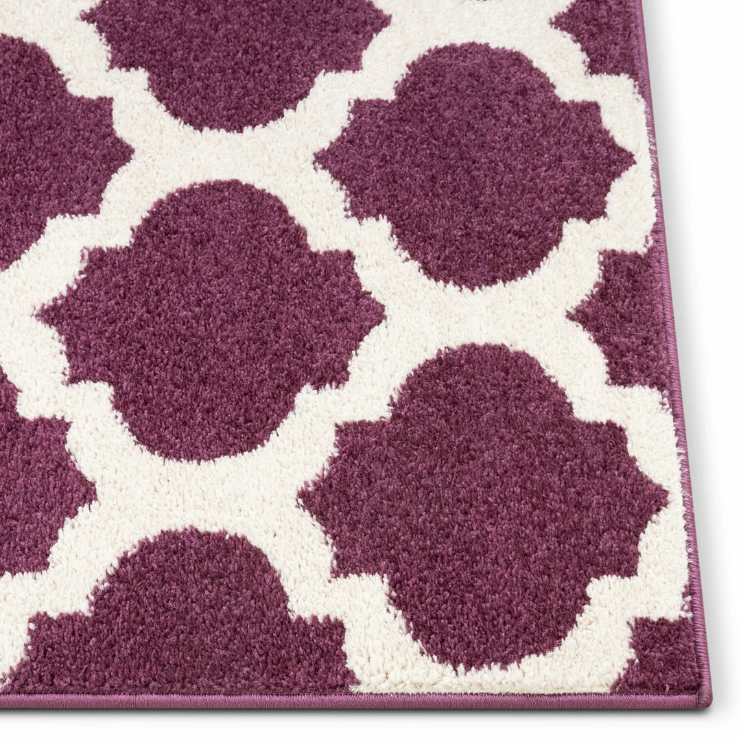 Well Woven Zoe Purple Modern Trellis Rug Geometric 3 Well Woven Zoe Purple Modern Trellis Rug Geometric