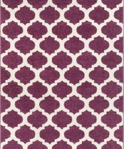 Well Woven Zoe Purple Modern Trellis Rug Geometric