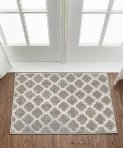 Well Woven Zoe Grey Modern Trellis Rug