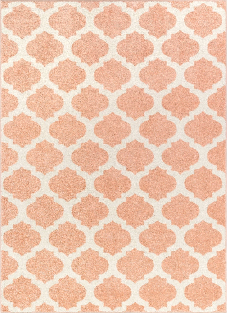 Well Woven Zoe Blush Modern Trellis Rug Geometric 1 Well Woven Zoe Blush Modern Trellis Rug Geometric