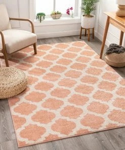 Well Woven Zoe Blush Modern Trellis Rug Geometric