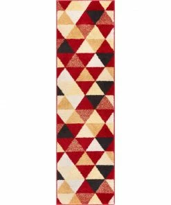 Well Woven Alvin Red Modern Geometric Rug