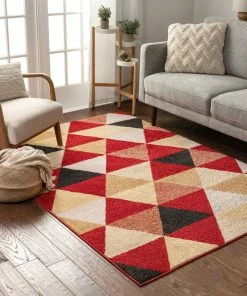 Well Woven Alvin Red Modern Geometric Rug