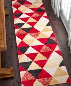 Well Woven Alvin Red Modern Geometric Rug