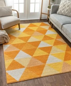 Well Woven Alvin Orange Modern Geometric Rug