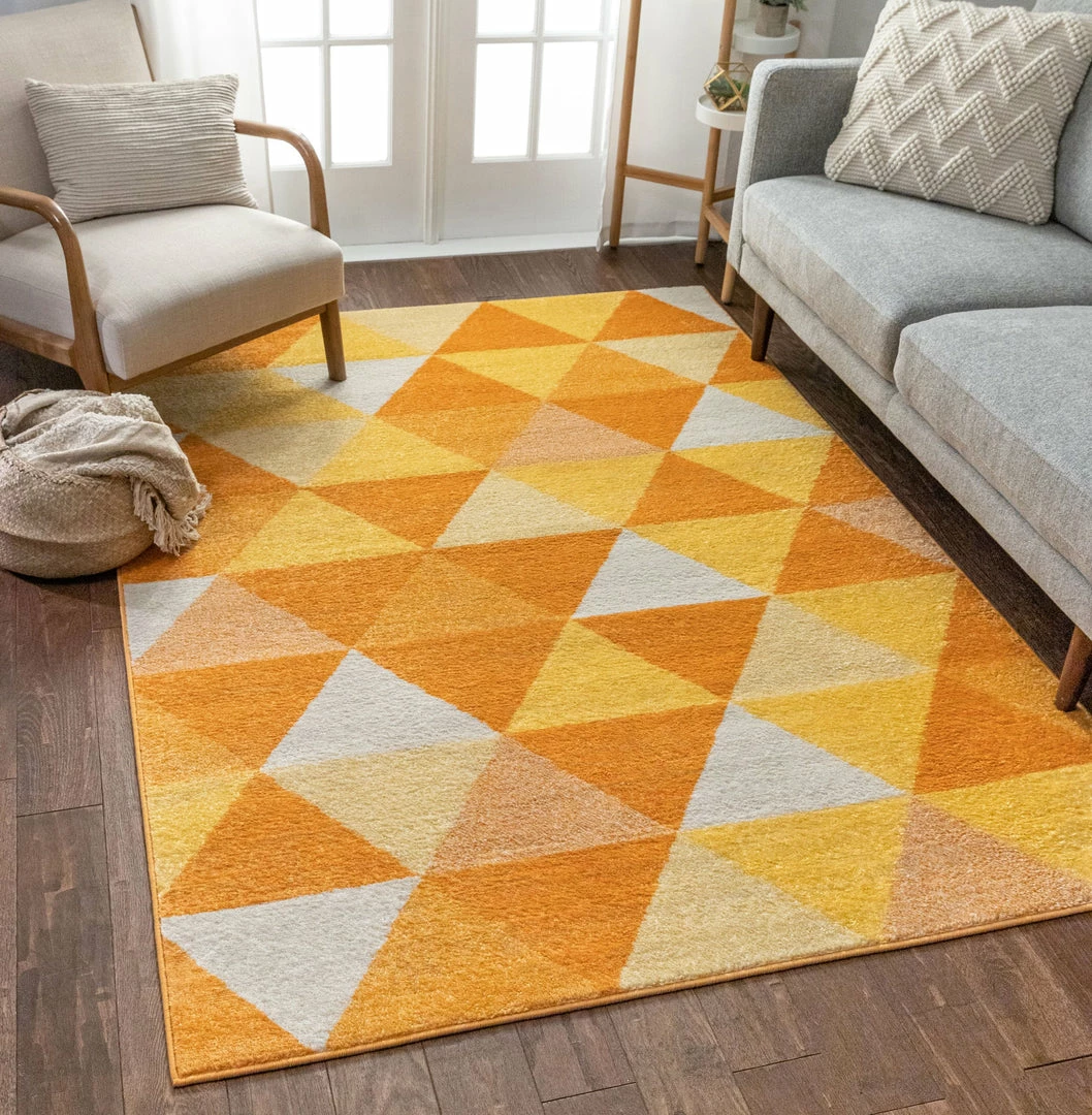 Well Woven Alvin Orange Modern Geometric Rug 2 Well Woven Alvin Orange Modern Geometric Rug