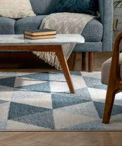 Well Woven Global Alvin Dark Blue Mid-Century Modern Rug