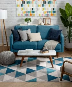 Well Woven Alvin Blue Modern Geometric Rug