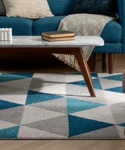 Well Woven Alvin Blue Modern Geometric Rug