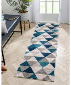 Well Woven Alvin Blue Modern Geometric Rug
