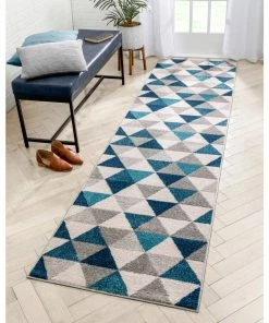 Well Woven Alvin Blue Modern Geometric Rug