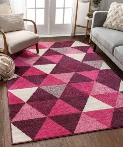 Well Woven Alvin Purple Modern Geometric Rug