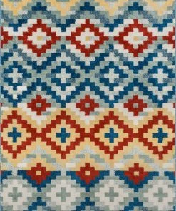 Well Woven Austin Red Modern Southwestern Rug Geometric