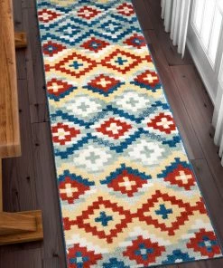 Well Woven Austin Red Modern Southwestern Rug Geometric