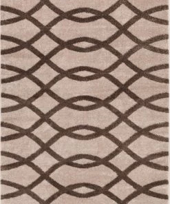 Well Woven 3'x5' Poofy Natural Modern Trellis Rug