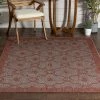 Well Woven Sol Lattice Trellis Indoor Outdoor Coral Flatweave Rug