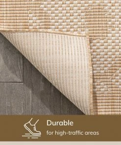 Well Woven Sol Nordic Lattice Trellis Indoor Outdoor Beige Flatweave Rug