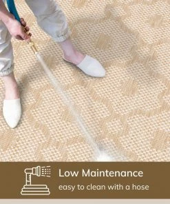 Well Woven Sol Nordic Lattice Trellis Indoor Outdoor Beige Flatweave Rug