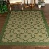 Well Woven Sol Lattice Trellis Indoor Outdoor Green Flatweave Rug