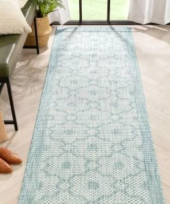 Well Woven Sol Nordic Lattice Trellis Indoor Outdoor Light Blue Flatweave Rug 24 Well Woven Sol Nordic Lattice Trellis Indoor Outdoor Light Blue Flatweave Rug