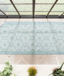 Well Woven Sol Nordic Lattice Trellis Indoor Outdoor Light Blue Flatweave Rug 27 Well Woven Sol Nordic Lattice Trellis Indoor Outdoor Light Blue Flatweave Rug