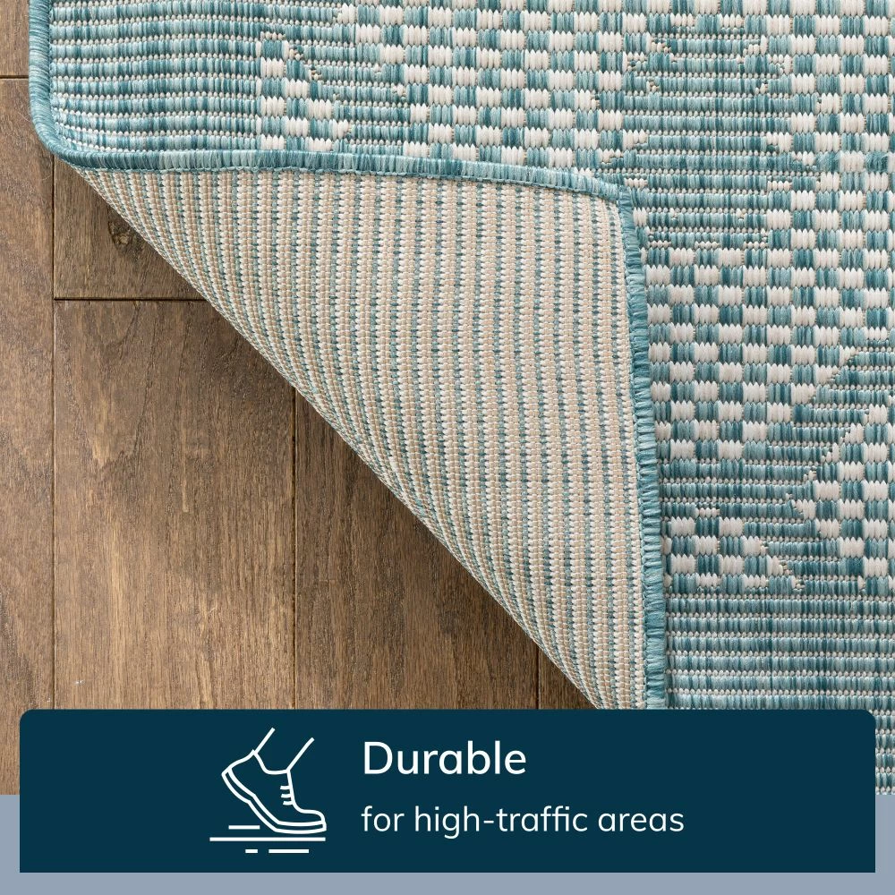 Well Woven Sol Nordic Lattice Trellis Indoor Outdoor Light Blue Flatweave Rug 7 Well Woven Sol Nordic Lattice Trellis Indoor Outdoor Light Blue Flatweave Rug