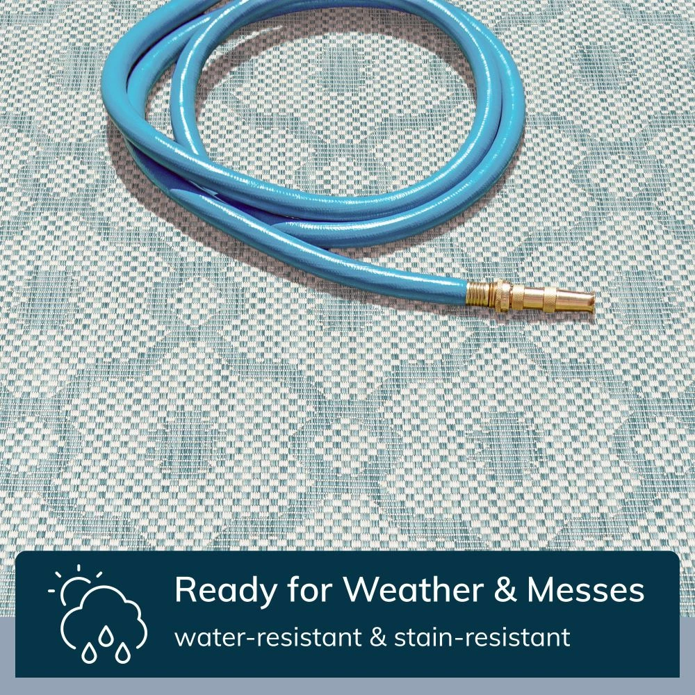 Well Woven Sol Nordic Lattice Trellis Indoor Outdoor Light Blue Flatweave Rug 3 Well Woven Sol Nordic Lattice Trellis Indoor Outdoor Light Blue Flatweave Rug