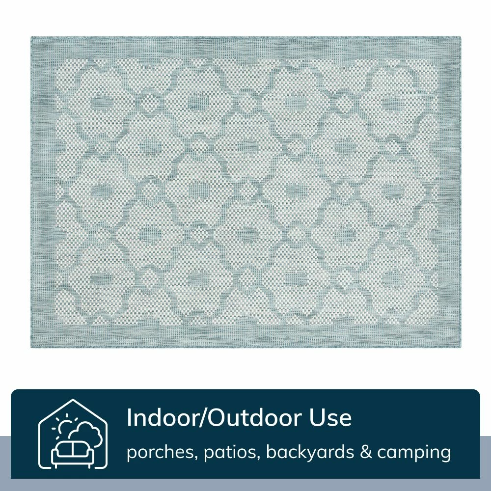 Well Woven Sol Nordic Lattice Trellis Indoor Outdoor Light Blue Flatweave Rug 4 Well Woven Sol Nordic Lattice Trellis Indoor Outdoor Light Blue Flatweave Rug