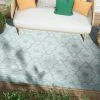 Well Woven Sol Nordic Lattice Trellis Indoor Outdoor Light Blue Flatweave Rug