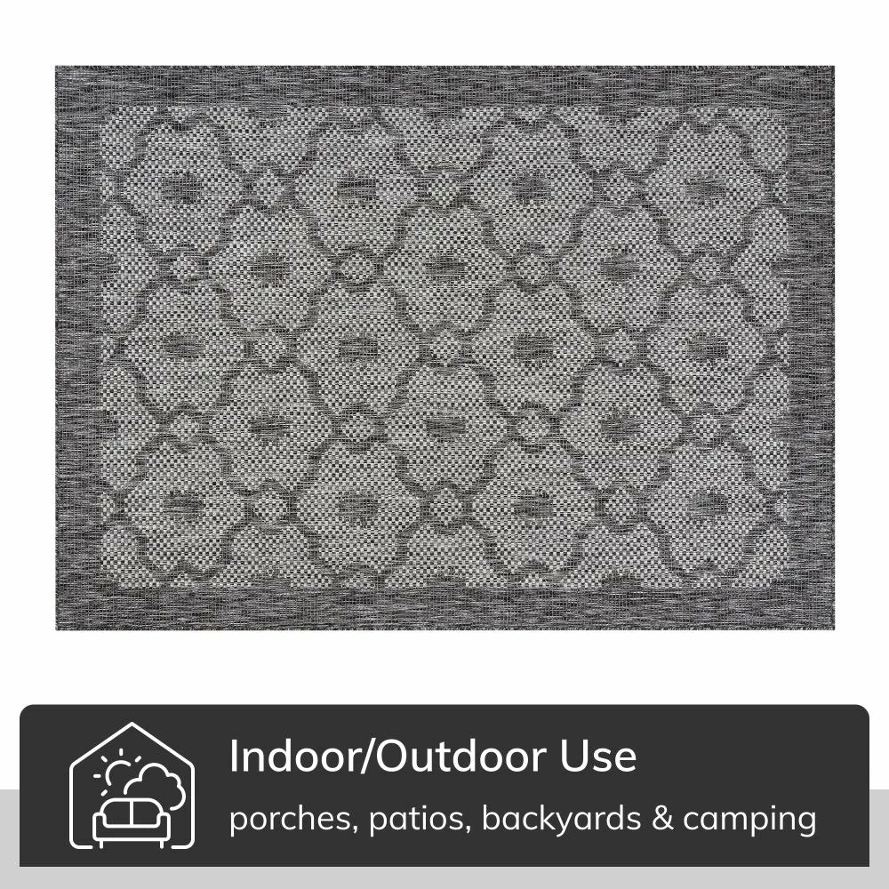 Well Woven Sol Lattice Trellis Indoor Outdoor Grey Flatweave Rug 4 Well Woven Sol Lattice Trellis Indoor Outdoor Grey Flatweave Rug