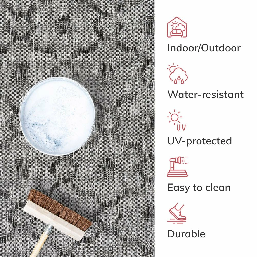 Well Woven Sol Lattice Trellis Indoor Outdoor Grey Flatweave Rug 6 Well Woven Sol Lattice Trellis Indoor Outdoor Grey Flatweave Rug