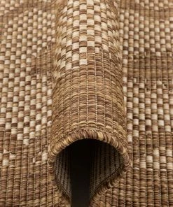 Well Woven Sol Lattice Trellis Indoor Outdoor Brown Flatweave Rug