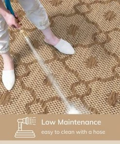 Well Woven Sol Lattice Trellis Indoor Outdoor Brown Flatweave Rug