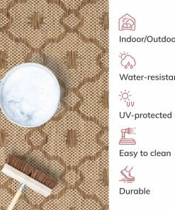 Well Woven Sol Lattice Trellis Indoor Outdoor Brown Flatweave Rug