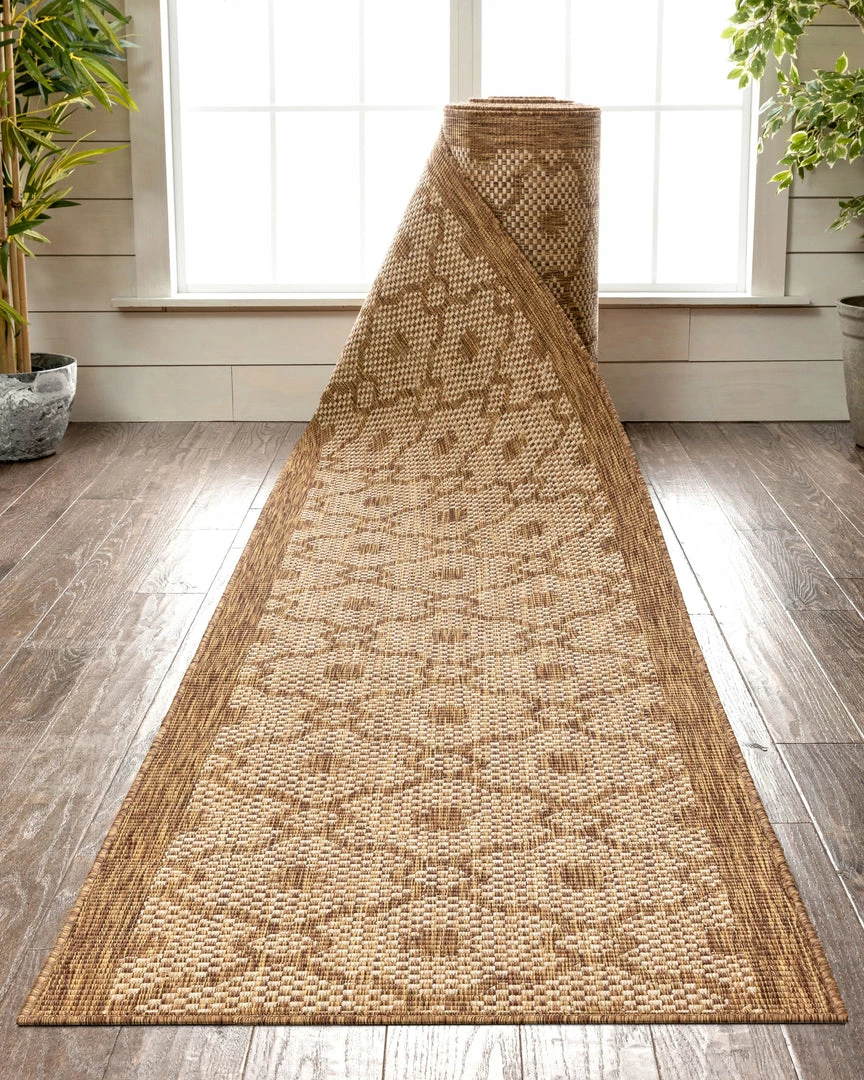 Well Woven Sol Custom Size Indoor/Outdoor Runner Lattice Trellis Brown 31 Inch Width X Choose Your Length Hallway Flat-Weave Runner Rug Moroccan 1 Well Woven Sol Custom Size Indoor/Outdoor Runner Lattice Trellis Brown 31 Inch Width X Choose Your Length Hallway Flat-Weave Runner Rug Moroccan