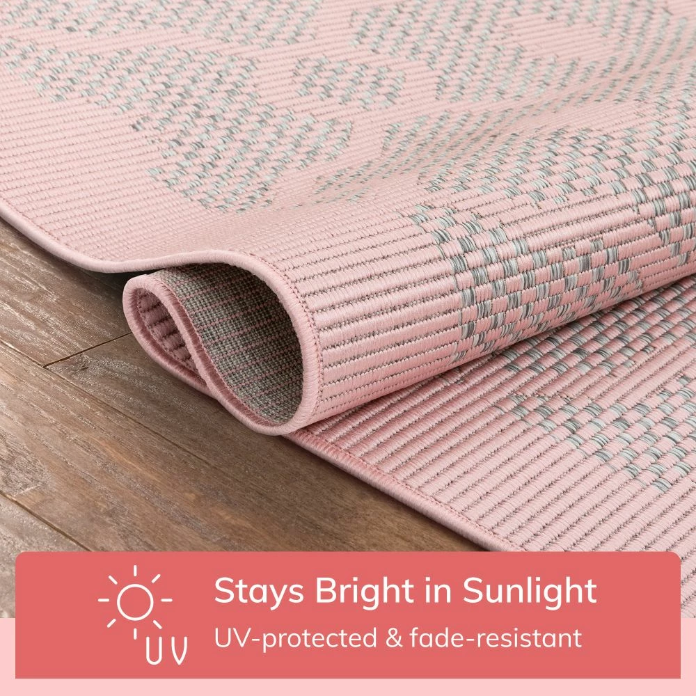 Well Woven Sol Lattice Trellis Indoor Outdoor Blush Flatweave Rug 5 Well Woven Sol Lattice Trellis Indoor Outdoor Blush Flatweave Rug