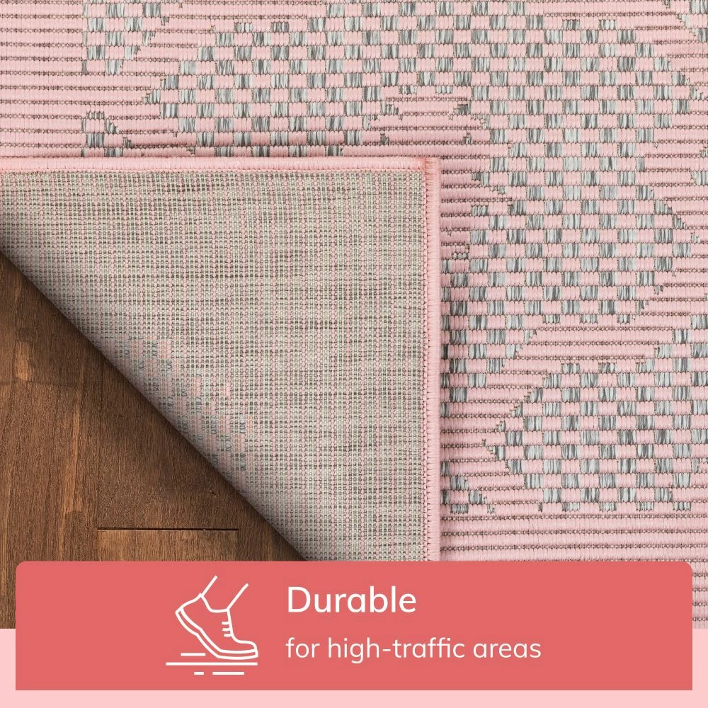 Well Woven Sol Lattice Trellis Indoor Outdoor Blush Flatweave Rug 7 Well Woven Sol Lattice Trellis Indoor Outdoor Blush Flatweave Rug