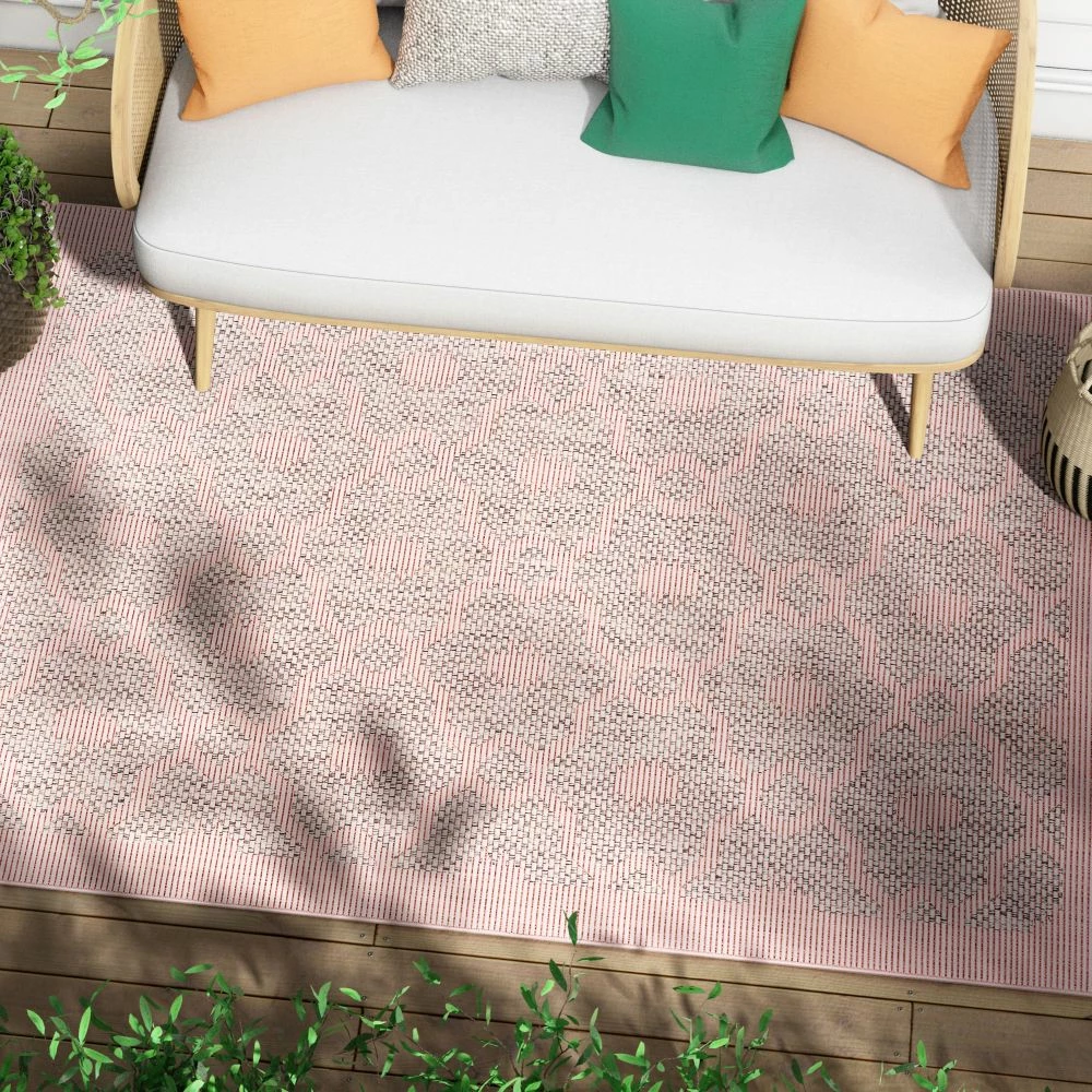 Well Woven Sol Lattice Trellis Indoor Outdoor Blush Flatweave Rug 1 Well Woven Sol Lattice Trellis Indoor Outdoor Blush Flatweave Rug