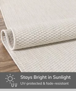 Well Woven Leif Nordic Geometric Pattern Indoor Outdoor Ivory Flatweave Rug