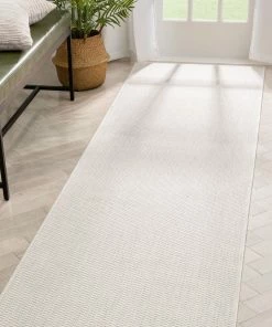 Well Woven Leif Nordic Geometric Pattern Indoor Outdoor Ivory Flatweave Rug