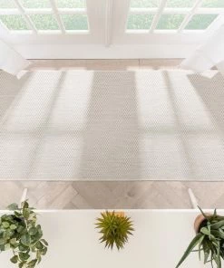 Well Woven Leif Nordic Geometric Pattern Indoor Outdoor Ivory Flatweave Rug