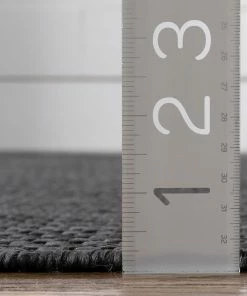 Well Woven Leif Nordic Geometric Pattern Indoor Outdoor Anthracite Flatweave Rug