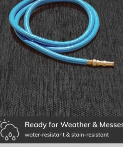 Well Woven Leif Nordic Geometric Pattern Indoor Outdoor Anthracite Flatweave Rug