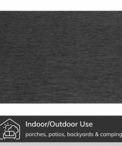 Well Woven Leif Nordic Geometric Pattern Indoor Outdoor Anthracite Flatweave Rug