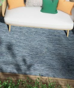 Well Woven Leif Nordic Geometric Pattern Indoor Outdoor Blue Flatweave Rug