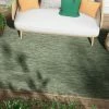 Well Woven Leif Nordic Geometric Pattern Indoor Outdoor Green Flatweave Rug