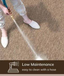 Well Woven Leif Nordic Geometric Pattern Indoor Outdoor Taupe Flatweave Rug