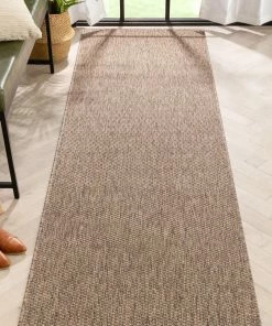 Well Woven Leif Nordic Geometric Pattern Indoor Outdoor Taupe Flatweave Rug