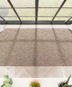 Well Woven Leif Nordic Geometric Pattern Indoor Outdoor Taupe Flatweave Rug